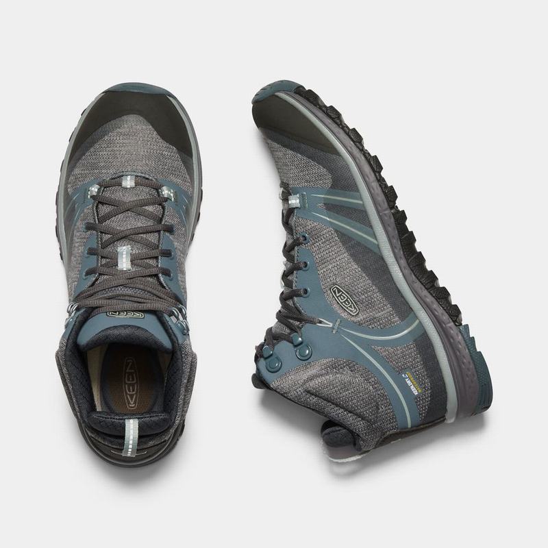 Keen Terradora Waterproof Mid Womens Hiking Boots Grey/Blue Online Sale (9812-SZVCR)